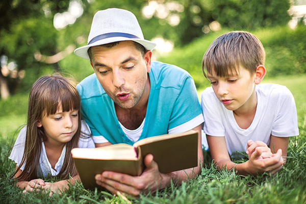family reading aloud